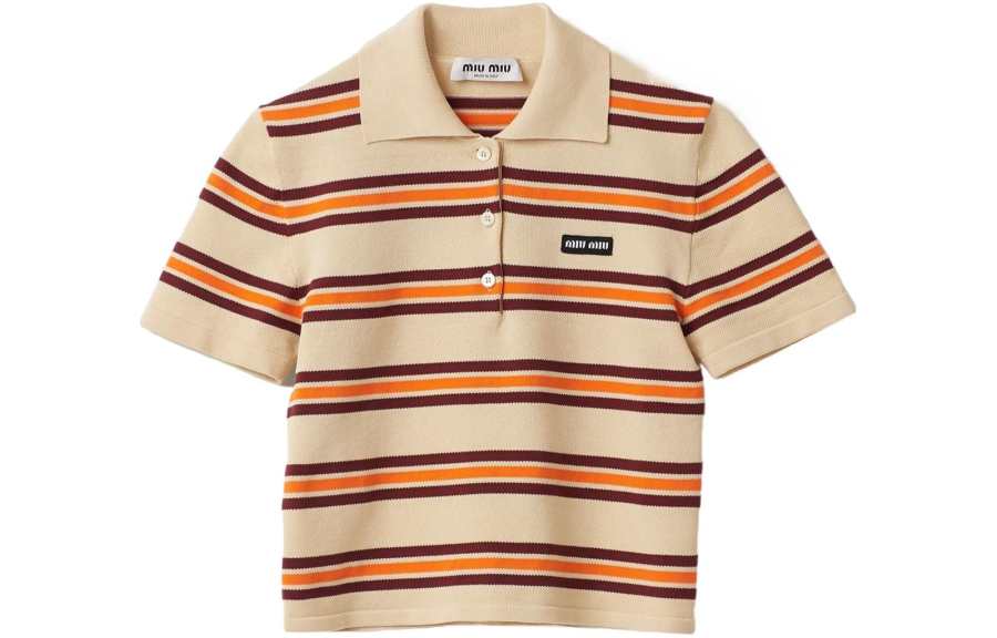 MIU MIU SS24 Polo Shirt Women's Beige