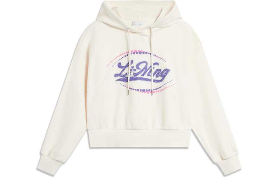 Li-Ning Li Ning Sports Life Collection Sweatshirts Women's Ecru Hooded Moderate Regular