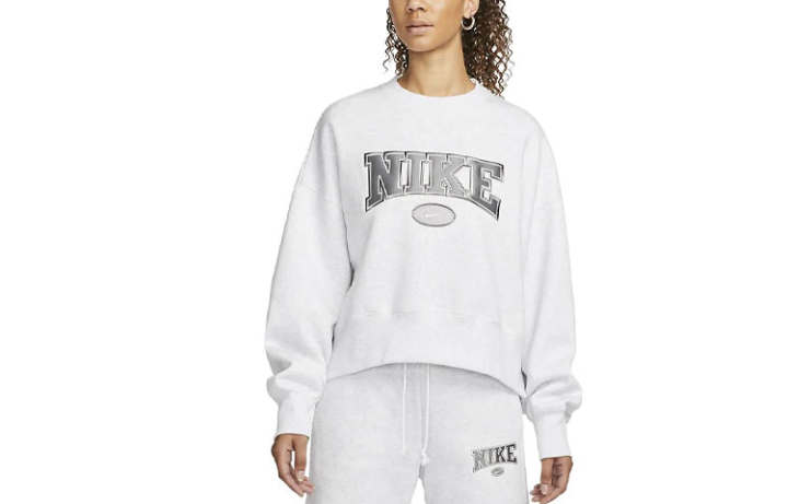 Nike Nike Sweatshirts Women's Light Gray Crew Neck Moderate Regular