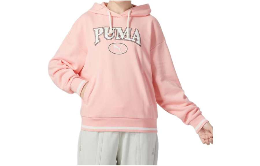 PUMA Sweatshirts Women's Pink Hooded Moderate Regular