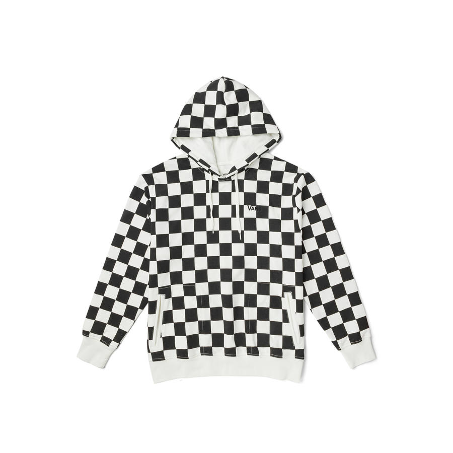 Vans Sweatshirts Women's Black White Checkerboard Hooded Moderate Regular