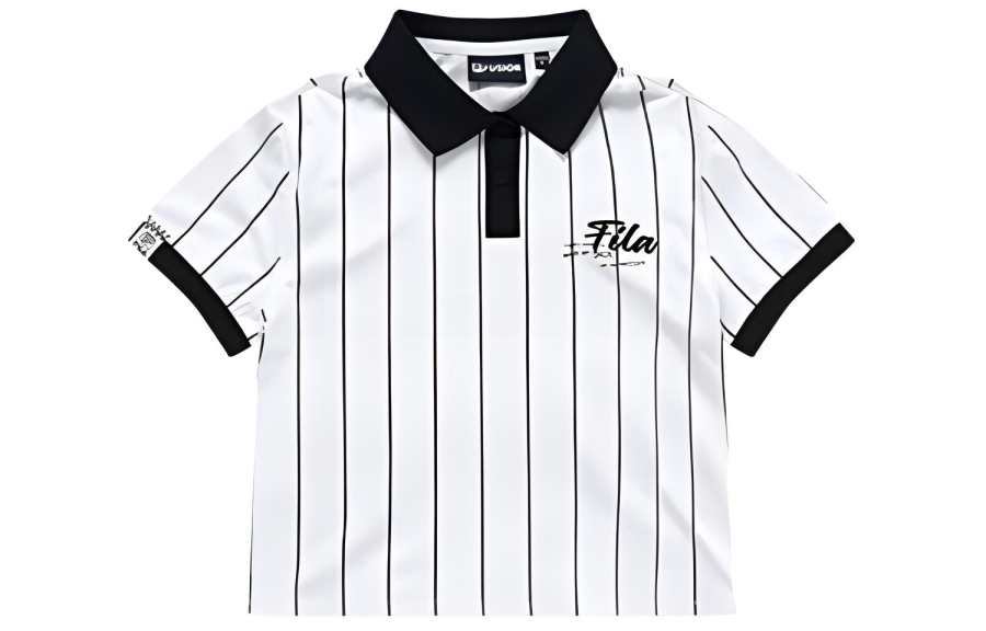 FILA FUSION Polo Shirts Women's Standard White Polo Collar Moderate Straight Fit