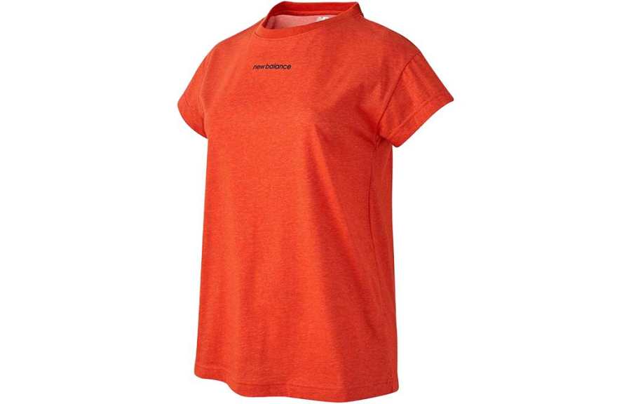 New Balance New Balance T Shirts Women's Orange Crew Neck Moderate Straight Fit