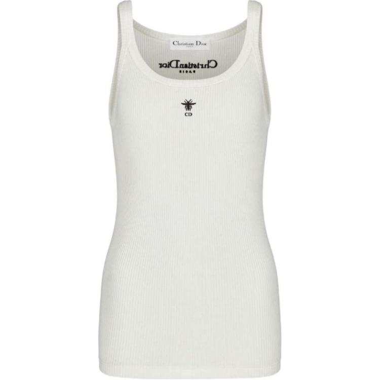 DIOR Dior Logo Embroidered Ribbed Singlet