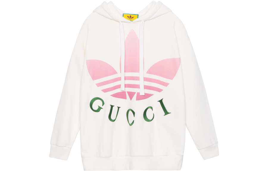GUCCI X Adidas Jersey Hooded Sweatshirt White