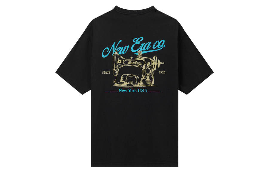 New Era T Shirts Unisex Black Crew Neck