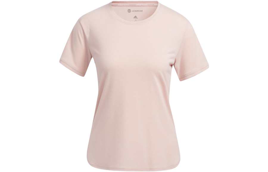 Adidas Adidas T Shirts Women's Pink Crew Neck Moderate Straight Fit