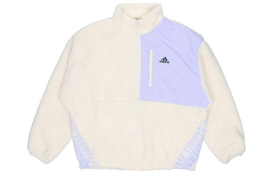 Adidas Adidas Jackets Women's Ecru Stand Collar Thickened Chanel Inspired