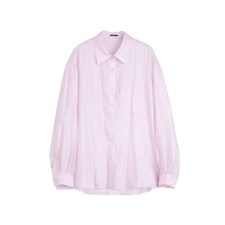 ELLE Shirts Women's Purple Lapel Moderate Shirt