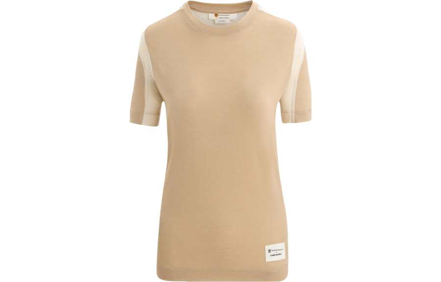 Timberland X ICEBREAKER T Shirts Women's Light Earth Tone Crew Neck Moderate Other