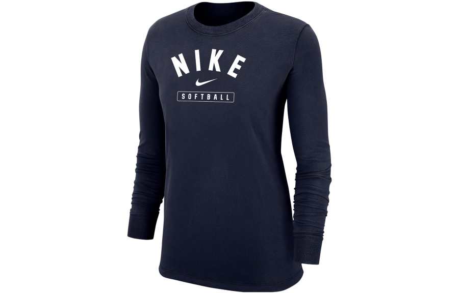 Nike Nike T Shirts Women's Marine Blue Crew Neck Moderate Straight Fit