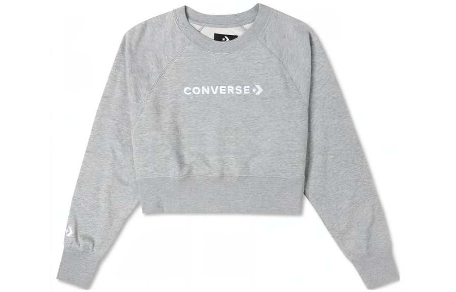 Converse Sweatshirts Women's Light Gray Crew Neck Moderate Other