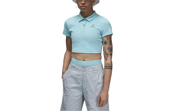 Jordan Jordan Polo Shirts Women's Sky Blue Polo Collar Moderate Straight Fit