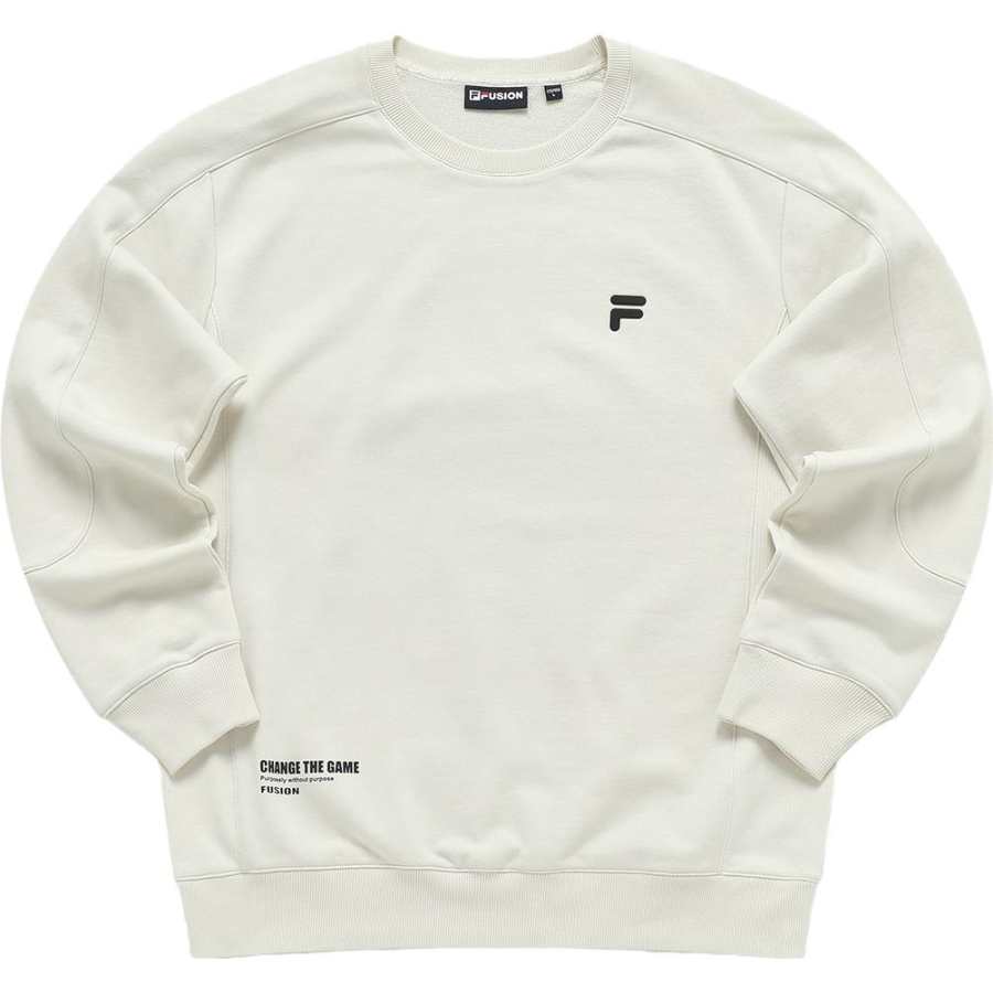 FILA FUSION Sweatshirts Women's Light Mist Gray Crew Neck Moderate Regular