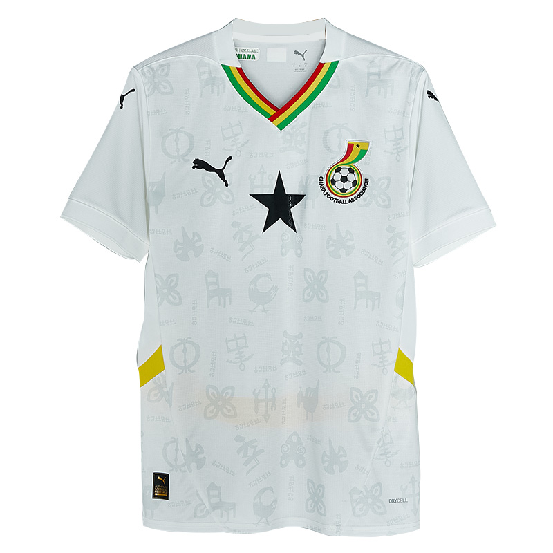 PUMA Ghana National Team Soccer Jersey Fan Edition Men's White/Bailey Yellow