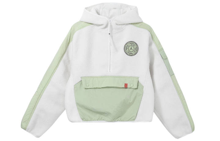 Jordan Jordan CNY Collection, Half Zip Semi Open Collar Multi Pocket Thickened And Fleece Lined Pullover Hooded Sweatshirt