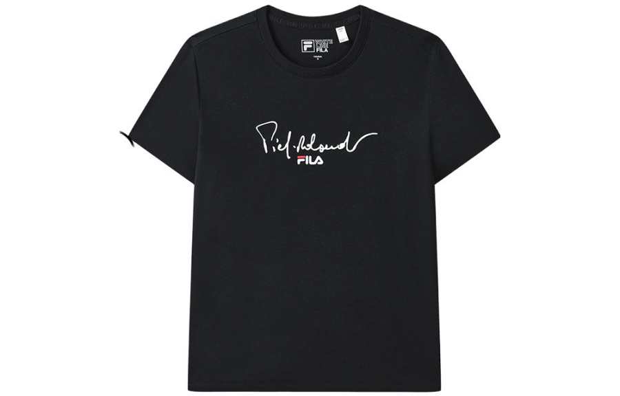 FILA Drop Shoulder Sleeve T Shirt Women's Jet Black