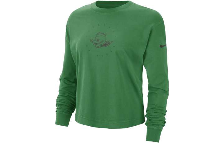 Nike Nike T Shirts Women's Green Crew Neck Moderate Straight Fit