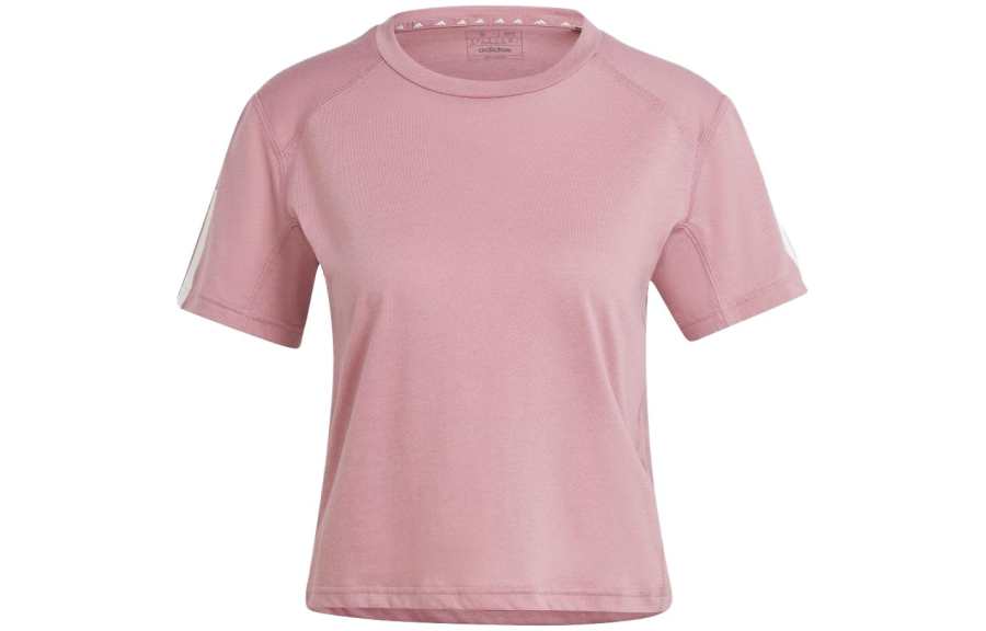 Adidas Adidas T Shirts Women's Pink Crew Neck Moderate Straight Fit