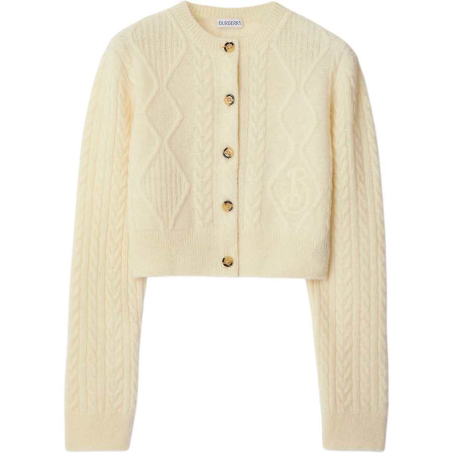 Burberry cropped Aran-knit cardigan