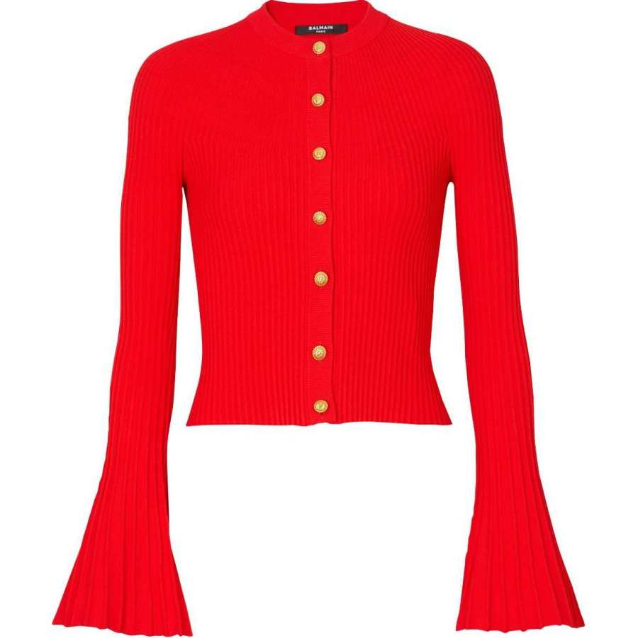 BALMAIN Knitwear Women's Red Crew Neck Moderate Other