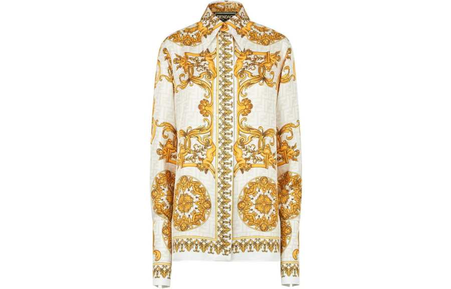 FENDI Shirts Women's Yellow Lapel Other