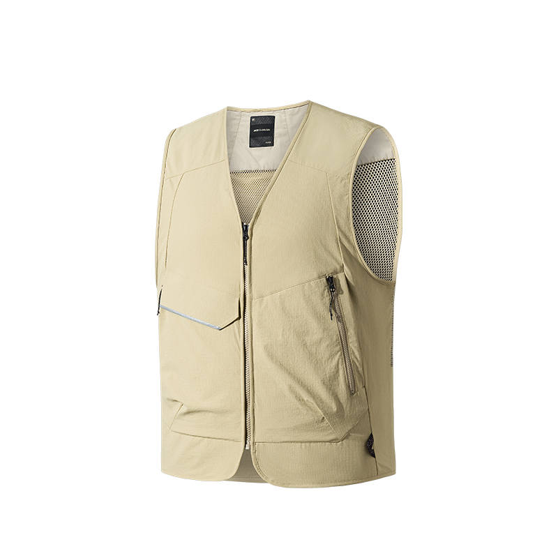 ANTA ANTA Vests Unisex Plain Khaki Collarless Thin Workwear
