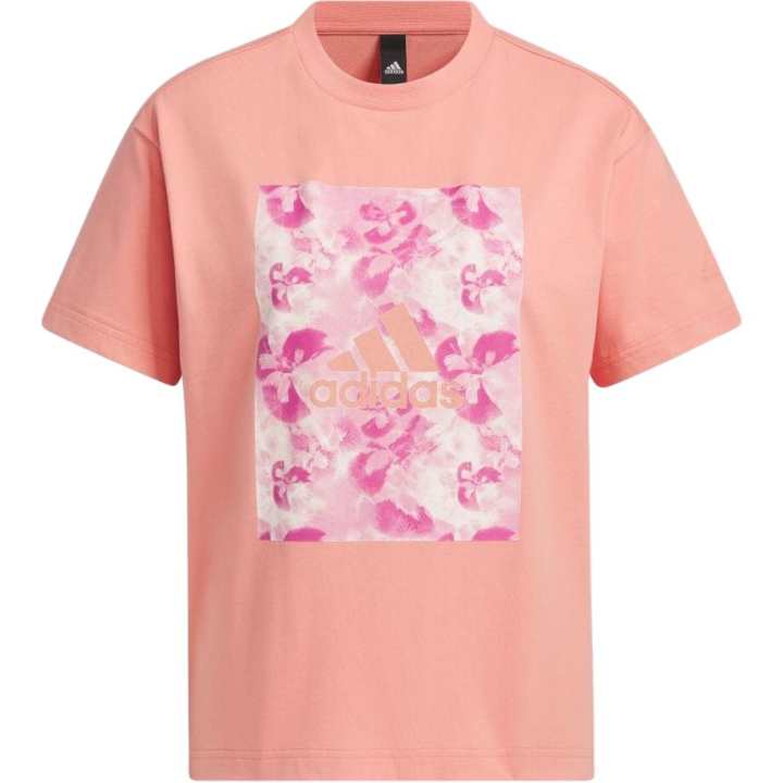 Adidas Adidas Drop Shoulder Sleeve T Shirt Women's Pink