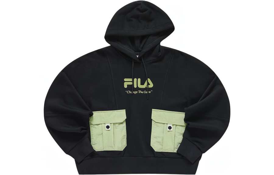 FILA FUSION Sweatshirts Women's Pitch Black Hooded Moderate Regular