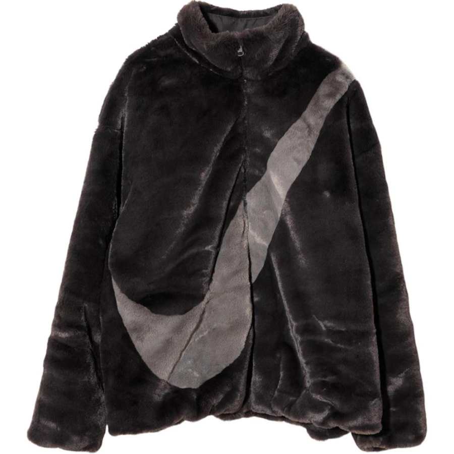 Nike Nike Women's Faux Fur Swoosh Jacket Velvet Brown/Cave Stone