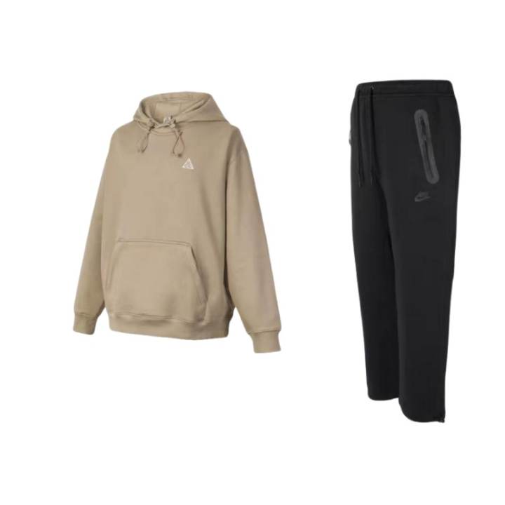 Nike Nike ACG THERMA FIT Thickened And Fleece Lined Solid Color Loose Fit Pullover Hooded Top Knitted Sweatpants