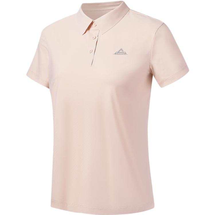 PEAK Polo Shirts Women's Pink Polo Collar Thin Straight Fit