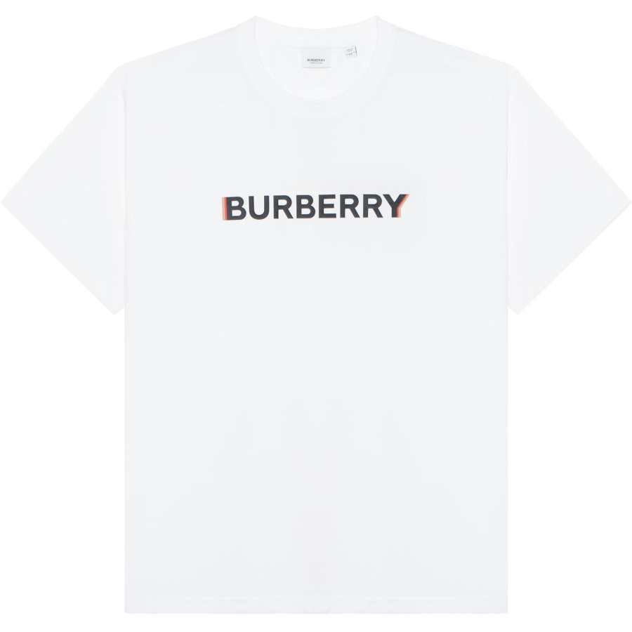 Burberry Logo Print Cotton Oversized T-shirt Women's White