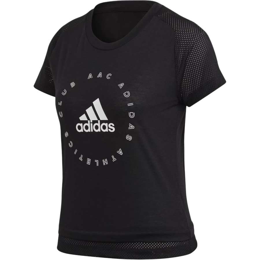 Adidas Adidas T Shirts Women's Black Crew Neck Moderate Straight Fit