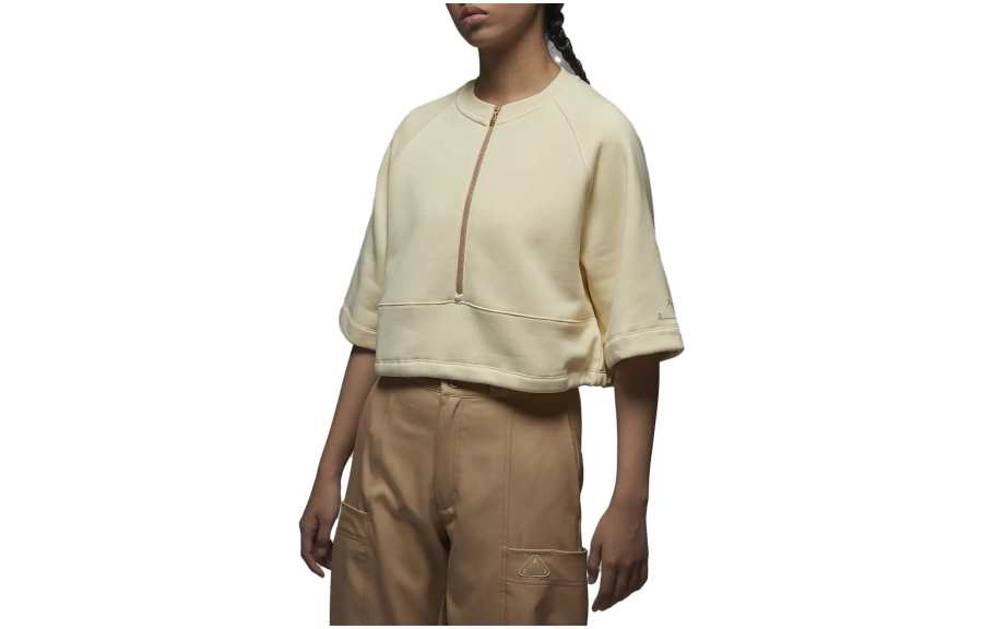 Jordan Jordan Sweatshirts Women's Desert Yellow Crew Neck Moderate Regular