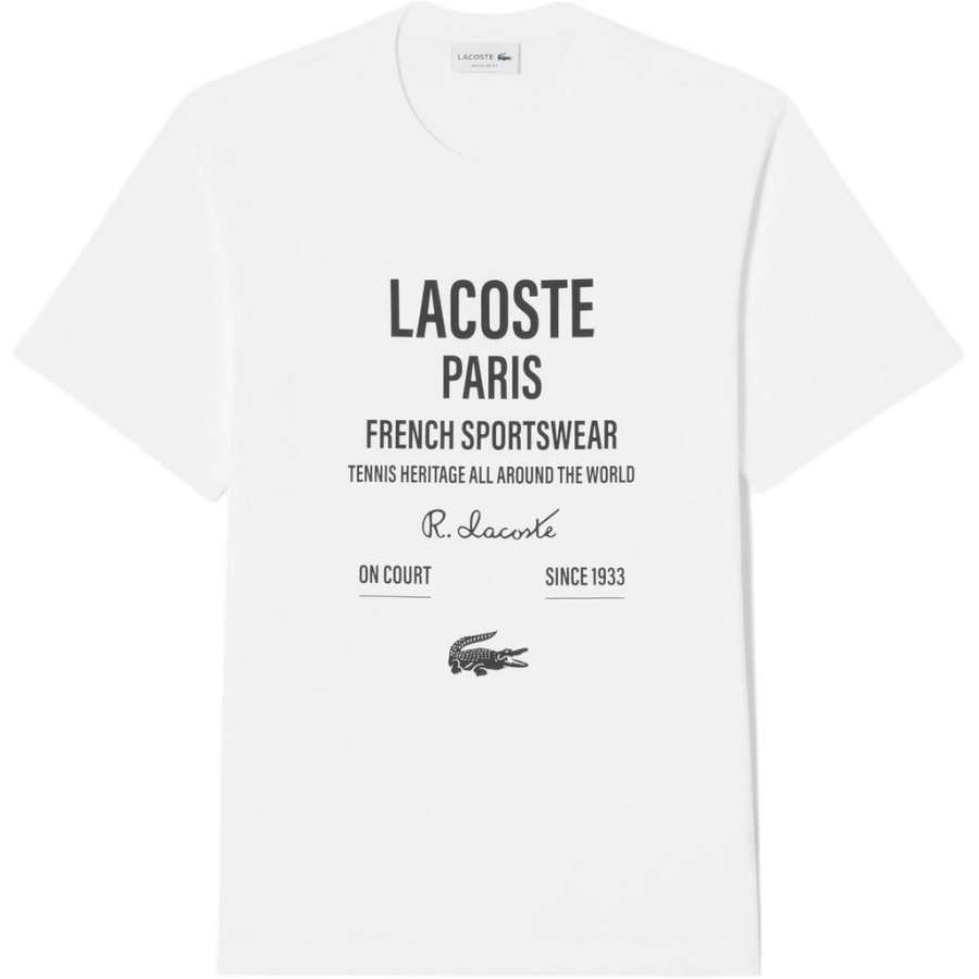 LACOSTE LACOSTE T Shirts Men's White Crew Neck