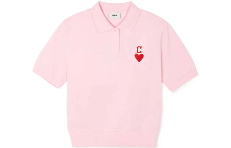 MLB Polo Shirts Women's Pink Moderate Straight Fit
