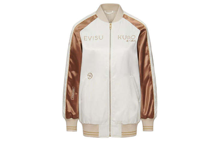 EVISU EVISU Jackets Women's White Baseball Collar Moderate Other