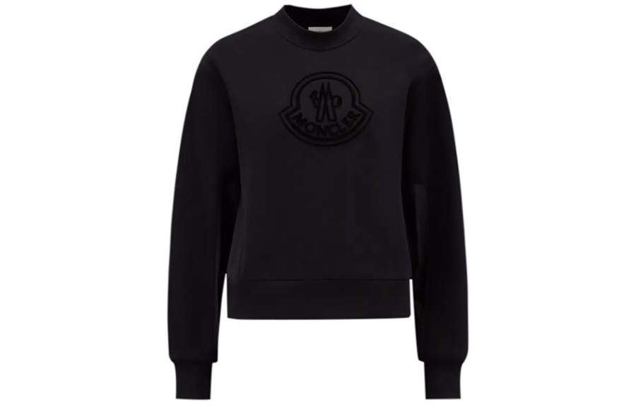 Moncler Sweatshirts Women's Star Diamond Black Crew Neck Moderate Regular