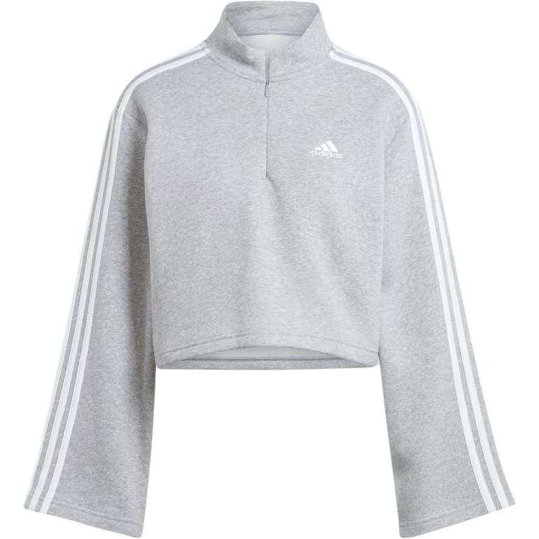 Adidas Adidas Free Shipping With AdiClub Essentials 3 Stripes Fleece Quarter Zip Sweatshirt