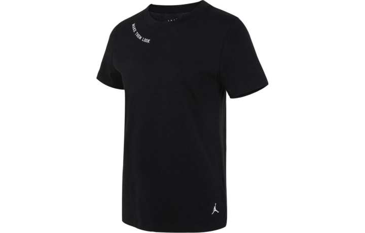 Jordan Jordan T Shirts Women's Black Crew Neck Moderate Straight Fit
