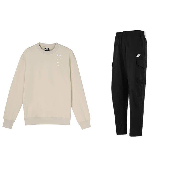 Nike Nike Casual Sportswear Men's Oat/Black Crew Neck Moderate