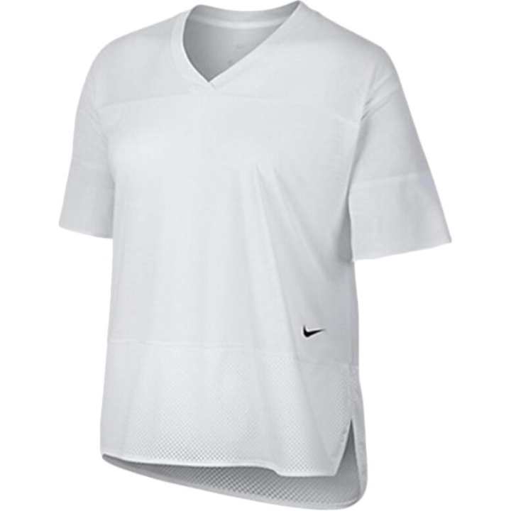 Nike Nike T Shirts Women's White V Neck Moderate Straight Fit