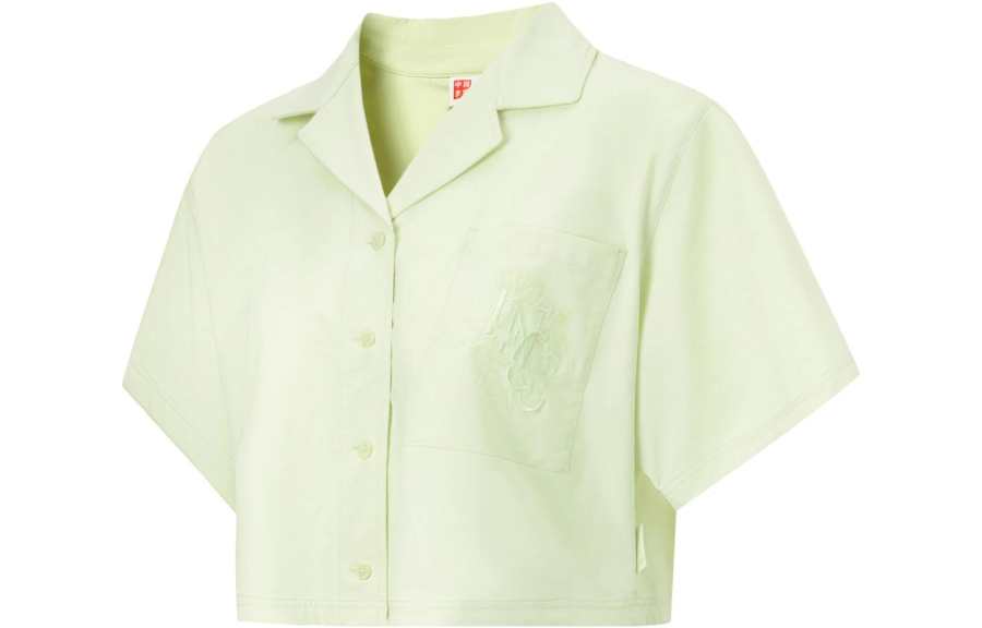 Li-Ning Li Ning Shirts Women's Green Square Collar Moderate Shirt