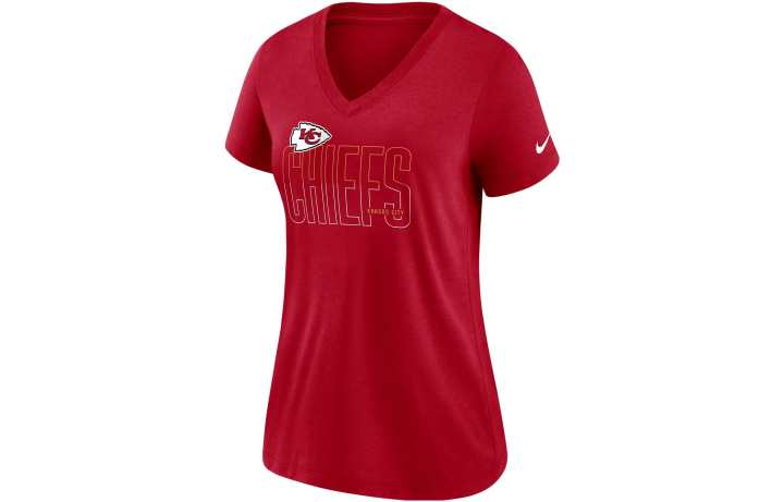 Nike Nike T Shirts Women's Red V Neck Moderate Straight Fit