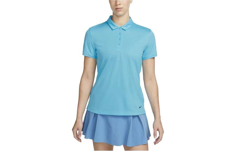 Nike Nike Polo Shirts Women's Sea Blue Polo Collar Moderate Straight Fit