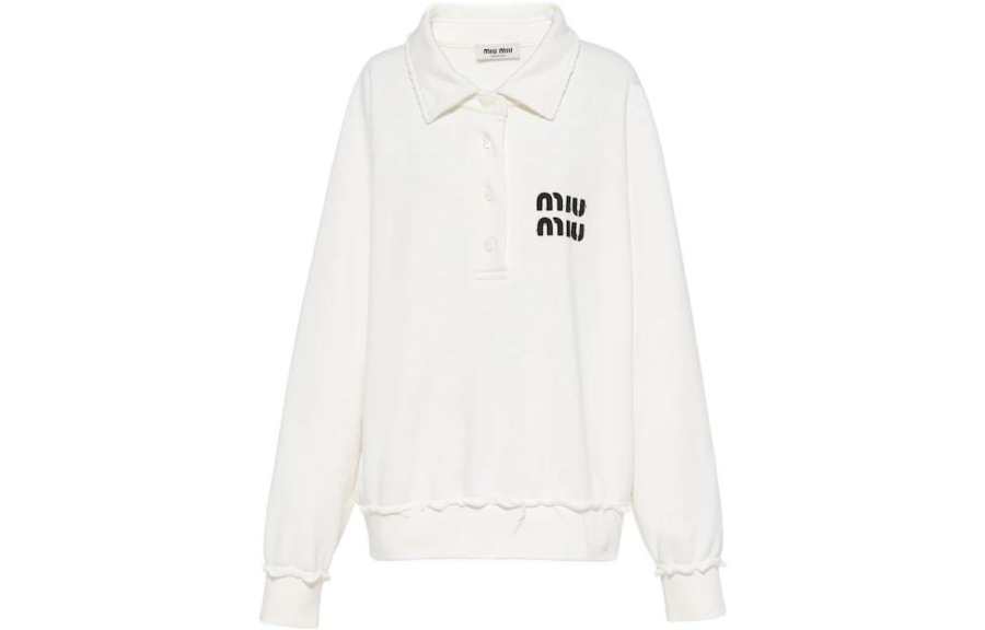 MIU MIU Logo patch Polo Sweatshirt