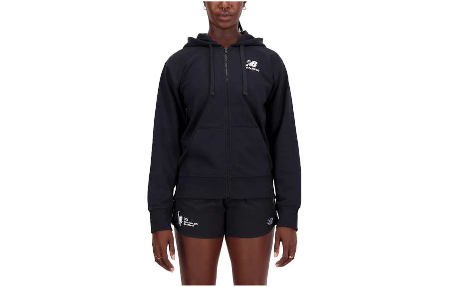 New Balance New Balance Essentials Stacked Sweatshirts Women's Black Hooded Moderate Regular