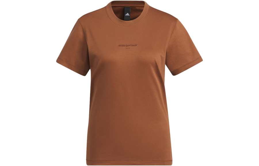 Adidas Adidas T Shirts Women's Brown Crew Neck Moderate Straight Fit