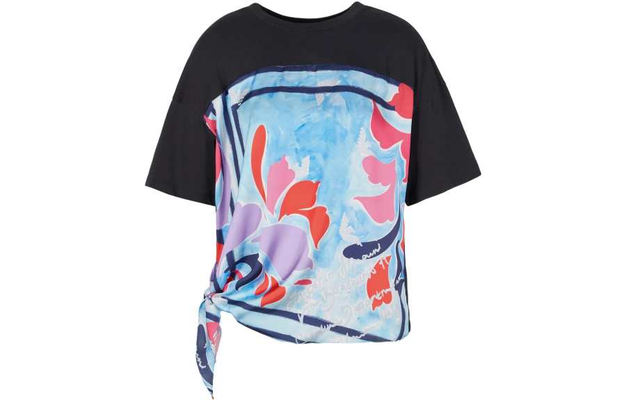 Emporio Armani floral-print knotted T-shirt